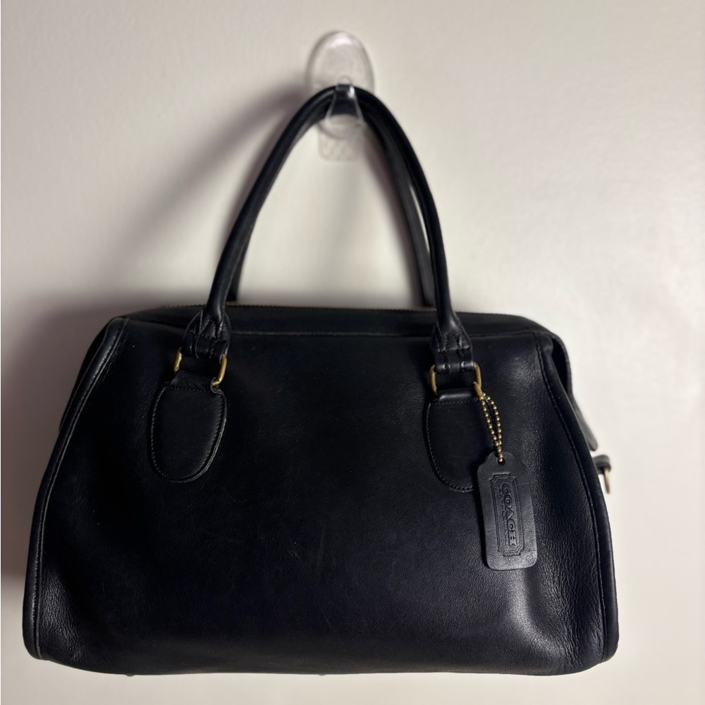 Coach Black Leather Satchel with Gold Hardware